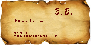 Boros Berta névjegykártya