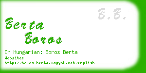 berta boros business card